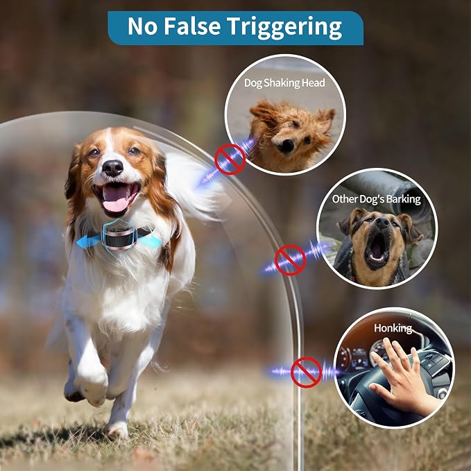 PetJoy Dog Bark Collar 3 Pack, 5 Adjustable Sensitivity Levels Barking Collars, Smart Automatic Bark Collar with 7-Stage Escalating Beep-to-Shock Correction