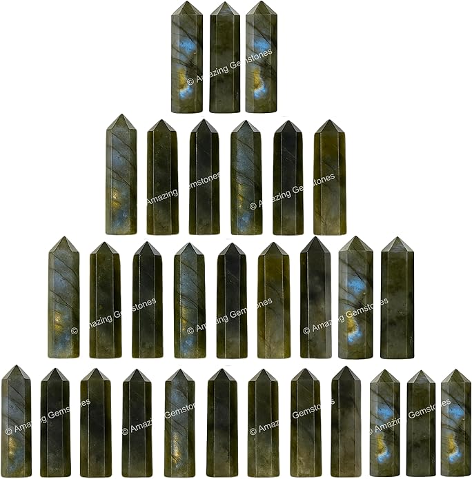 Amazing Gemstone Crystal Points Bulk Healing Crystals & Stones - Premium Single Terminated Healing Wand Point Bulk Crystals for Crafts, Crystal Grid, DIY Work