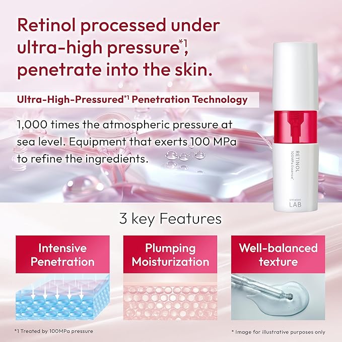 unlabel LAB Retinol Anti-aging Serum, Ultra-High-Pressured Retinol, Facial Essence for Wrinkles & Fine Lines, Fragrance Free, Made in Japan, J-beauty, 50mL