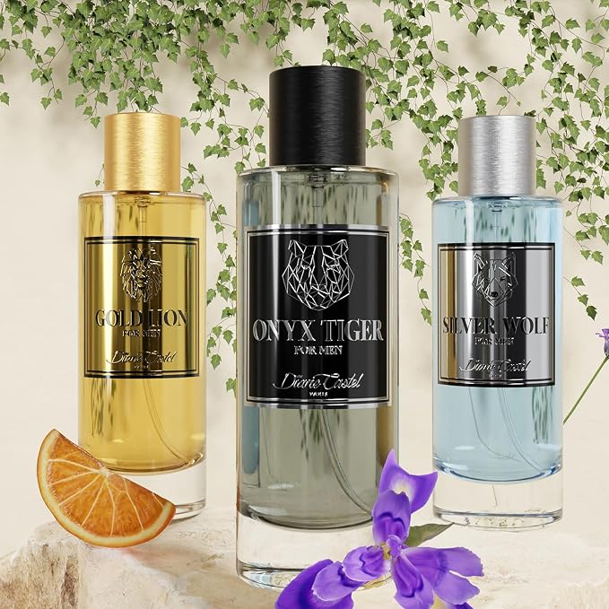 Diane Castel Onyx Tiger - Citrus Woody Fragrance - Cologne for Men - Mens Cologne - Opening Notes of Lavender, Pear, Sage, and Bergamot - 3.3 oz