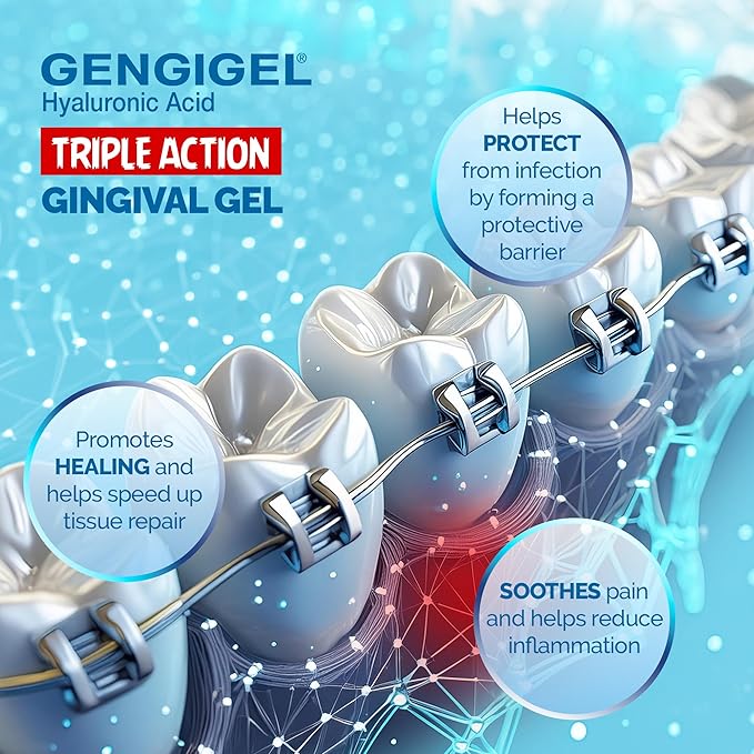 Gengigel Teen Hyaluronic Acid Oral Gel for Mouth & Gum Discomfort (15 ml), Soothes Irritation, Promotes Natural Healing & Protects Delicate Oral Tissue, No Paraben or SLS, Vegan & Kosher
