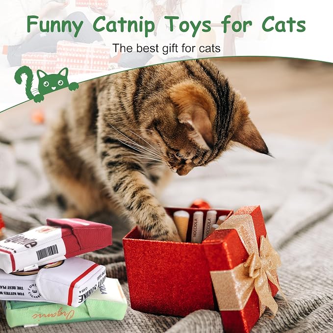 Nocciola 3 Pack Catnip Toys for Cats, Funny Cat Toys Filled with 100% Pure Organic Catnip, Safe Kitten Teething Chew and Kicker Toys
