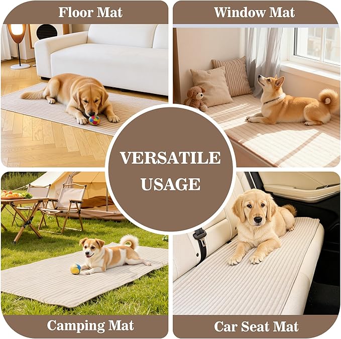 MYSKY HOME 100% Waterproof Couch Cover, Couch Covers for Dog Washable, Non Slip Couch Covers for 3 Cushion Sofa Pet Friendly, Sofa Covers Slipcover Furniture Protector Dog Bed Cover, Khaki, 35"x70.9"