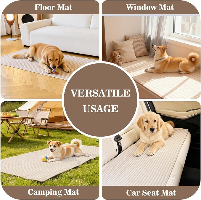 MYSKY HOME 100% Waterproof Couch Cover, Couch Covers for Dog Washable, Non Slip Couch Covers for 3 Cushion Sofa Pet Friendly, Sofa Covers Slipcover Furniture Protector Dog Bed Cover, Khaki, 35"x82.7"