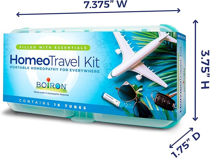 Boiron Homeotravel Travel First Aid Kit with Homeopathic Medicines - Filled Case (16 Tubes)