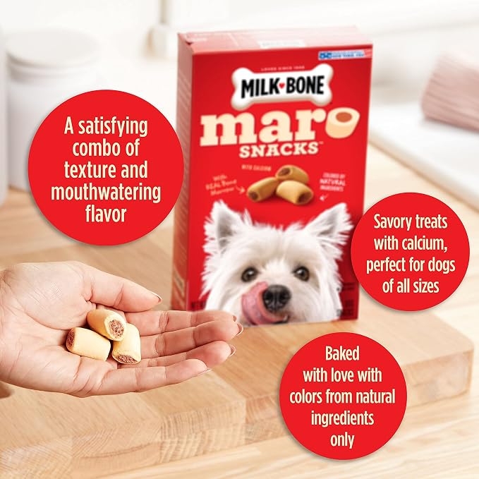 Milk-Bone MaroSnacks Small Dog Treats with Bone Marrow, 40 Ounce Container (Pack of 6)