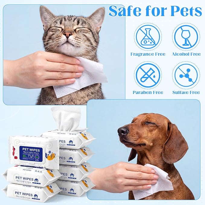 Irenare 13 Pack / 1040 Count Pet Wipes for Paws Butt, 5 x 7 in for Travel