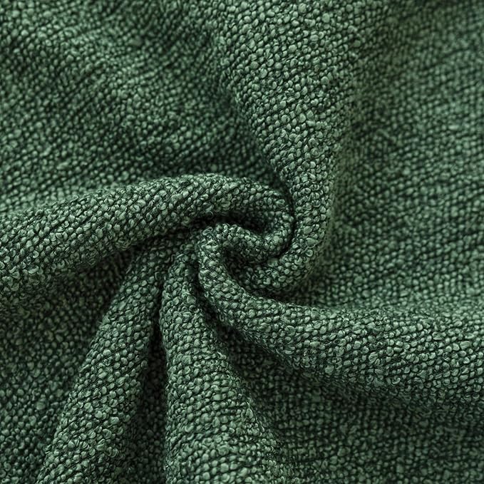 Foindtower Set of 2, Decorative Textured Boucle Throw Pillow Covers Accent Solid Pillow Cases Neutral Cozy Couch Cushion Case for Chair Sofa Bedroom Living Room Home Decor 24x24 Inch Pine Green