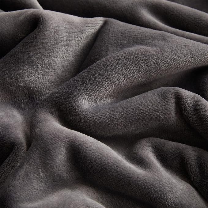 KMUSET Fleece Blanket King Size Dark Grey Lightweight Super Soft Cozy Luxury Bed Blanket Microfiber Factory Shop