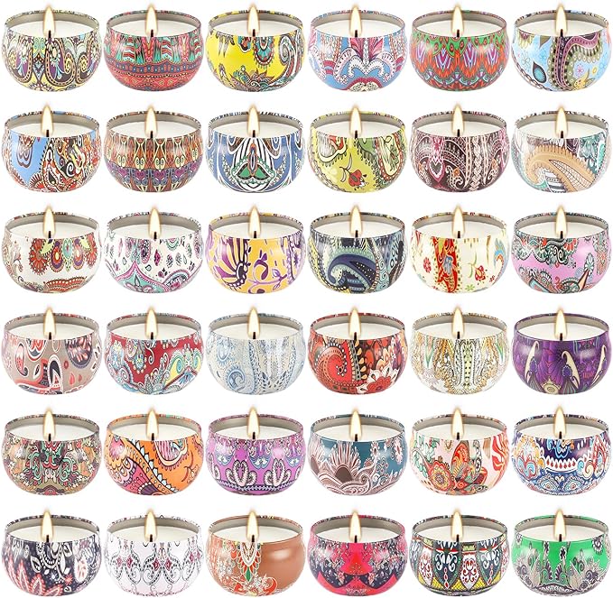 YOROXRG Scented Candles 36 Pack Soy Wax Travel Tin Jar Candles for Home 2.5 OZ Scented Candles for Mom for Christmas, Birthday, Thanksgiving, Mother's Day