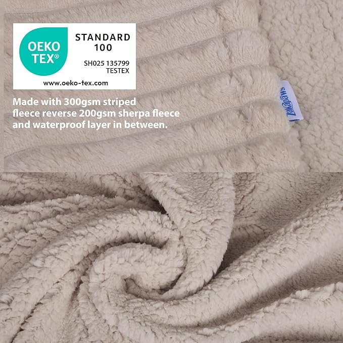 Waterproof Pet Blanket for Large Dogs & Cats - Reversible Calming Plush, Washable Furniture Cover for Couch, Bed, Car Seat, Blocks Leaks, Stains & Pet Fur (Line, 30"x40")