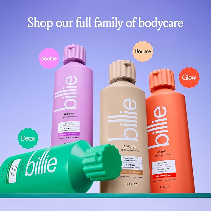 Billie Detox Purifying Womens Body Wash, 18 fl oz, Juicy Green Botanical Scent, Vegan, Cruelty Free