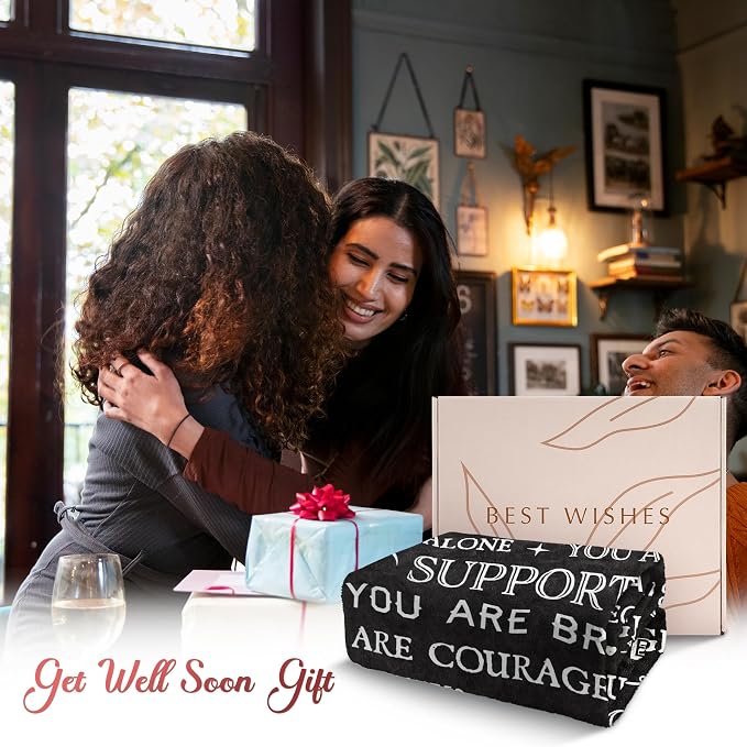Gifts for Women or Men- Get Well Soon Blanket | Thinking of You Gift for Dad Grandpa Brother Friend Coworker, Feel Better After Surgery Gift for Sick, 60'' x 50''