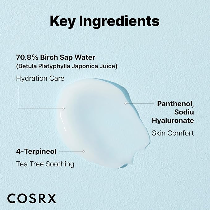 COSRX Oil Free Lotion with Birch Sap, Daily Acne Facial Moisturizer, Hydrating Moisturizer for All Skin Types, Korean Skin Care, Paraben free, 3.38 fl.oz / 100ml