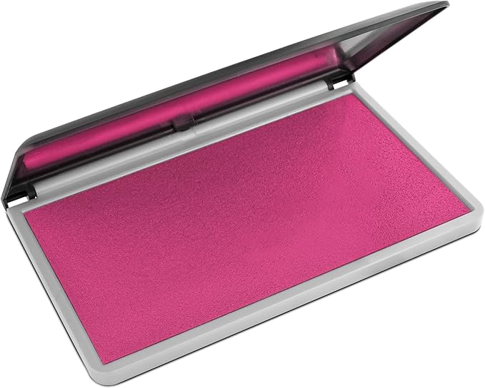 MaxMark Large Premium Pink Ink Stamp Pad - 3.5" x 6.25" - Quality Felt Pad