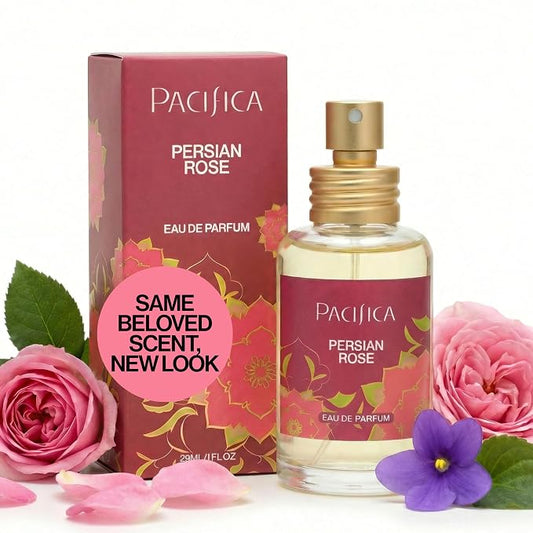 Pacifica Beauty Persian Rose Spray Perfume, Romantic Floral Fragrance, Vegan, Non-Toxic, Classic Feminine Scent with Natural Essential Oils, Cruelty-Free 1oz