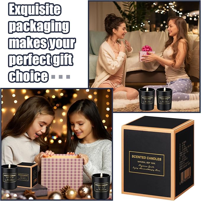 MTLEE 12 Pcs Candles for Home Scented Candles Gift Set for Women Long Lasting Aromatherapy Jar Candle Bulk Soy Wax Candles for Birthday Teacher Thanksgiving Anniversary