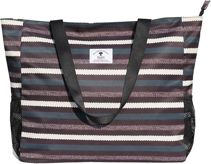ESVAN LARGE BEACH BAG Water Resistant Lightweight 20 inch Women Oversize Tote Bag for Gym Beach Travel Pool Yoga Nurse