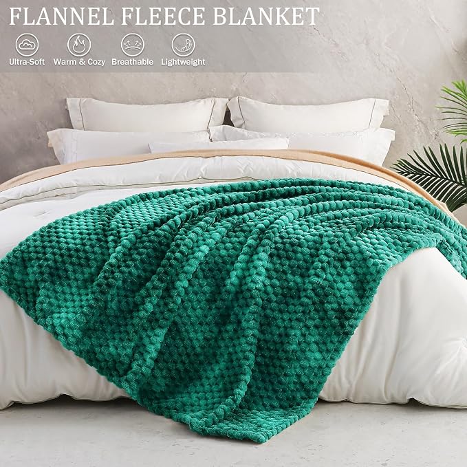 Exclusivo Mezcla 3D Fleece Twin Size Blanket for Bed, Tie-dye Teal | Extra Soft Fuzzy Plush Lightweight Bed Blankets, Cozy Fluffy Decorative Blankets for All Seasons, 90x66 Inches