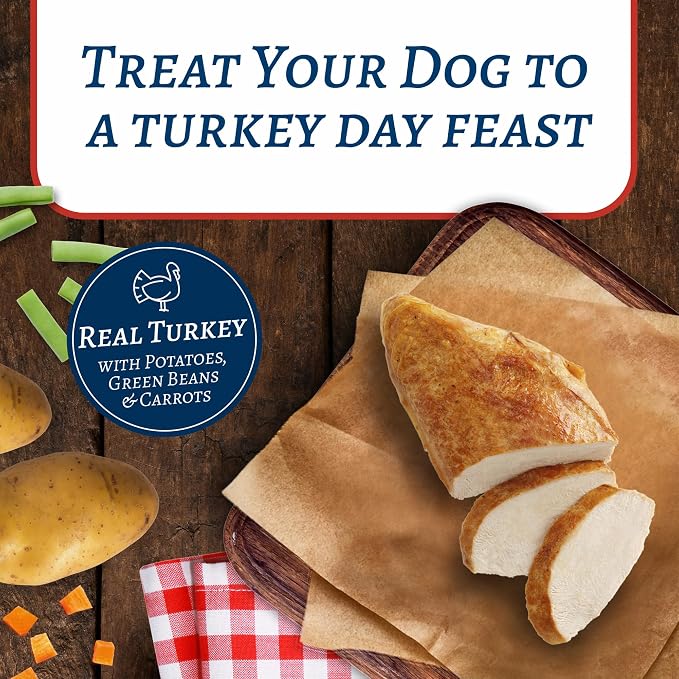 Blue Buffalo Family Favorites Turkey Adult Wet Dog Food, 12.5 oz, 12 ct | Turkey Day Feast Recipe, Real Turkey First, in Gravy, Feed as Treat, Topper, or Meal