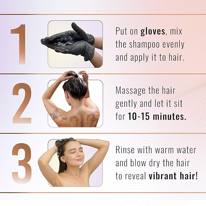 Herbishh Dark Brown Shampoo for Gray Hair, Hair Dye Shampoo 3 in 1, 100% Grey Coverage, Instant Permanent Shampoo for Men & Women, Long-lasting & Travel-friendly, Ammonia-free, 30 ml (Pack of 2)