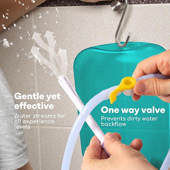 Medi Grade Enema Kit for Adults, 2L Capacity - Transparent, Hands-Free with One-Way Valve, 4 Tips and Enema Bag - Enemas for Colon Cleanse for Women and Men - for Coffee Enema & Colon Cleansing