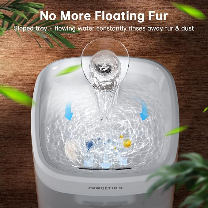 PAWGETHER® Cat Water Fountain with Wireless Pump 51oz/1.5L Dog Water Fountain, Ultra Quiet Automatic Pet Water Fountain Portable Indoor Outdoor Travel Small Dog Water Dispenser with Adapter Black
