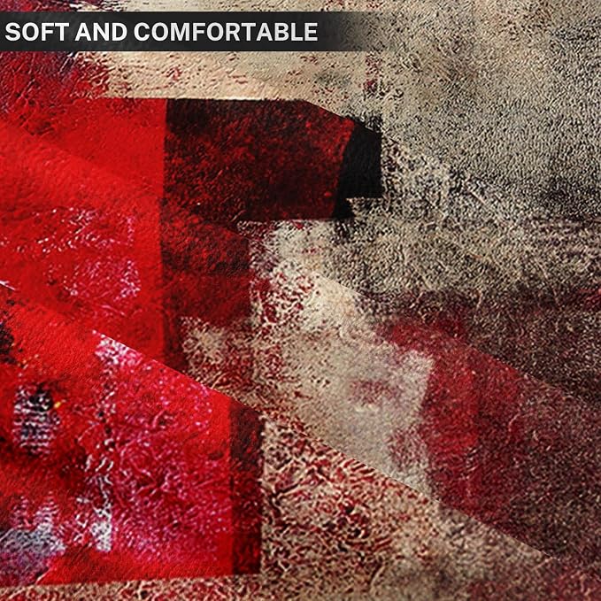 Emvency Throw Pillow Covers Set of 2, 20 x 20 Inch, Red Brown and Gray | Abstract Modern Painting Outdoor Decorative Square Pillow Cases Couch Cushion Case for Couch Bed Sofa Living Room Home Decor