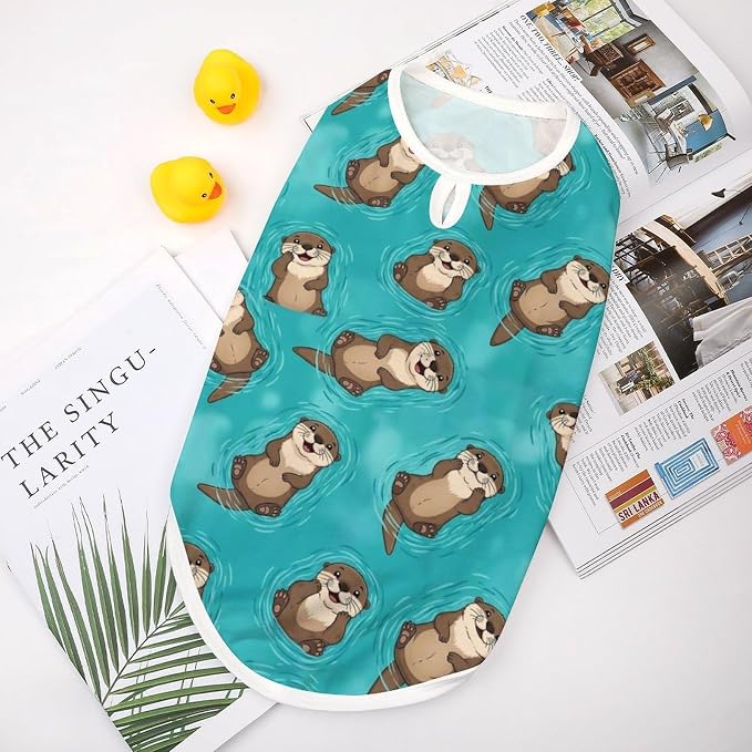 Cute Cat Shirt Soft Breathable Clothes Dog Tank Tops for Small Large Pet Cute Swimming Otter
