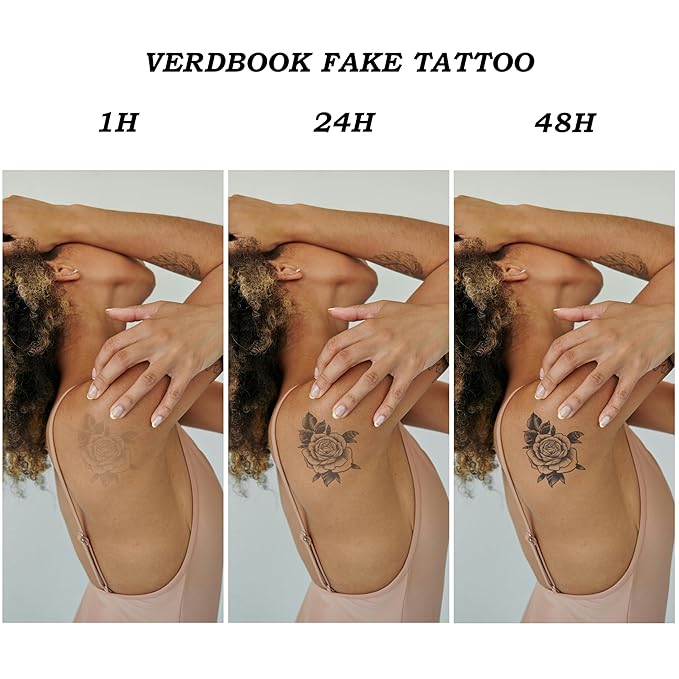 Waterproof Temporary Tattoos: 2-Sheet Tattoo Kit with Realistic Body Stickers, Semi-Permanent Tattoos for Adults Lasting 7-15 Days – Safe for Men & Women, Dragon Pattern..
