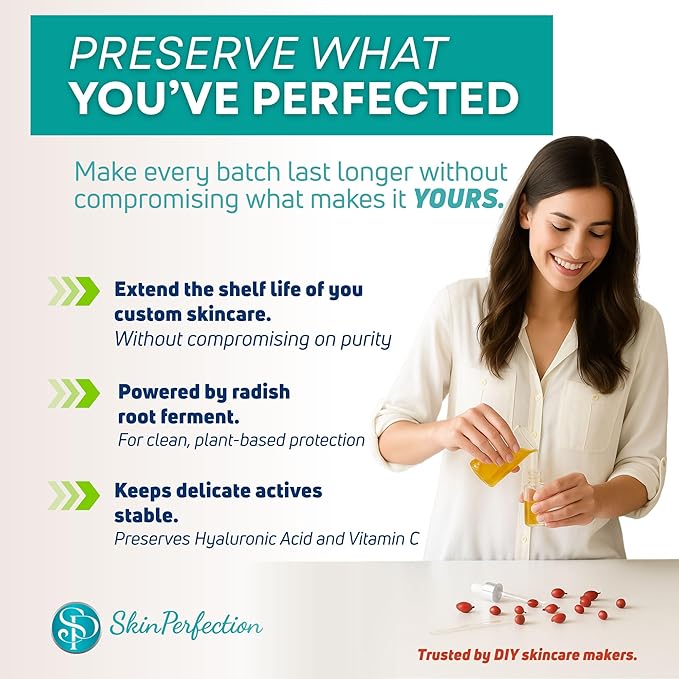 Skin Perfection Leucidal® Liquid Radish Root Natural Alternative to Synthetic Preservatives for Hyaluronic Acid Serums, DIY Lotion Making, Skin Care, Cosmetics, Beauty Lines (0.5 ounces)