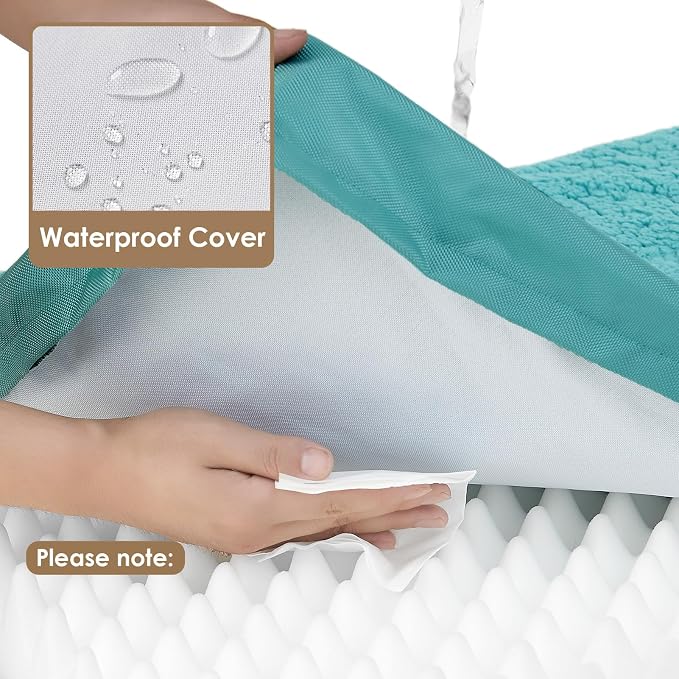 EHEYCIGA Orthopedic Dog Bed Medium with Removable Washable Cover, 30x20 | Egg Crate Foam Support, Durable Oxford fabric, Non-Slip Bottom, Machine Washable, Soft Waterproof Plush Pet Bed Mat For Crate