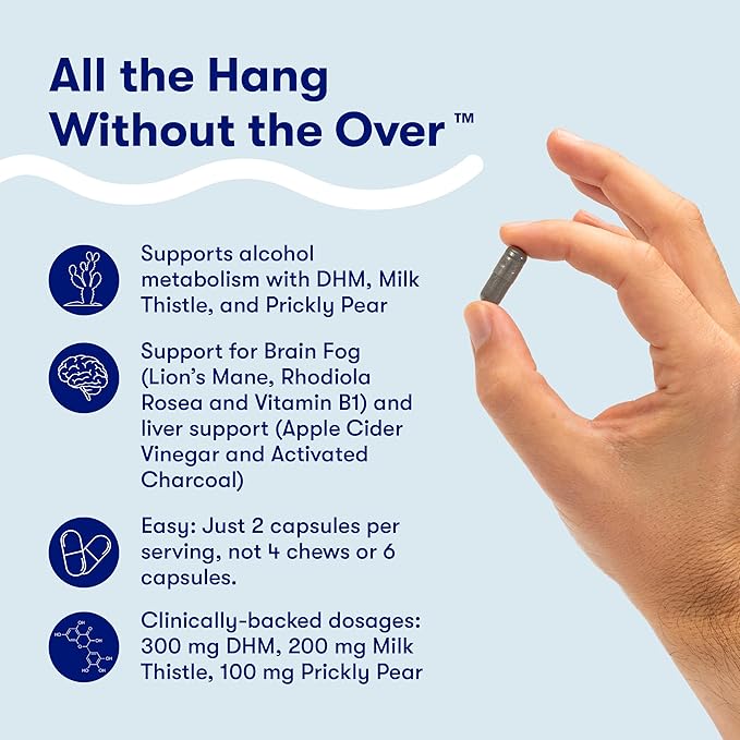 Flyby Recovery Supplement - All The Hang, Without The Over!™ - with Milk Thistle, Vitamin C, Activated Charcoal, and Apple Cider Vinegar - Pre & Post Drinking Formula (20 Count)