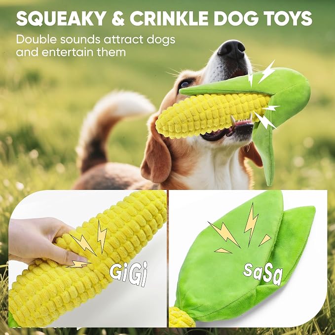 Vitscan Tough Corn Dog Toys for Aggressive Chewers Small Medium Large Breed