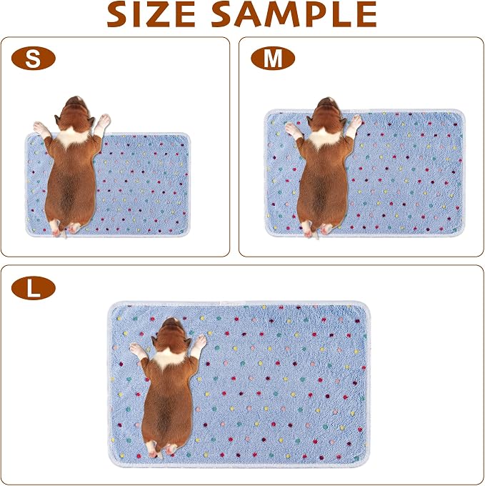 1 Pack 3 Blankets Fluffy Premium Fleece Soft Pet Blanket Flannel Throw for Cat Dog Puppy (Small 23x16'', Dot-White/Pink/Blue)