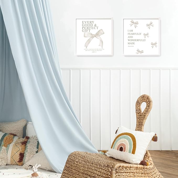 LARTSFRO Coquette Beige Bow Wall Art Decor Posters, Beige Bow Christian Room Bedroom Bathroom Dorm Wall Art Decor Aesthetic for College Teen Girls Gifts, Inspirational Bible Verses Bow Wall Decor, 10x10 Inch Set of 4 Pcs Bow Pictures (UNFRAMED)
