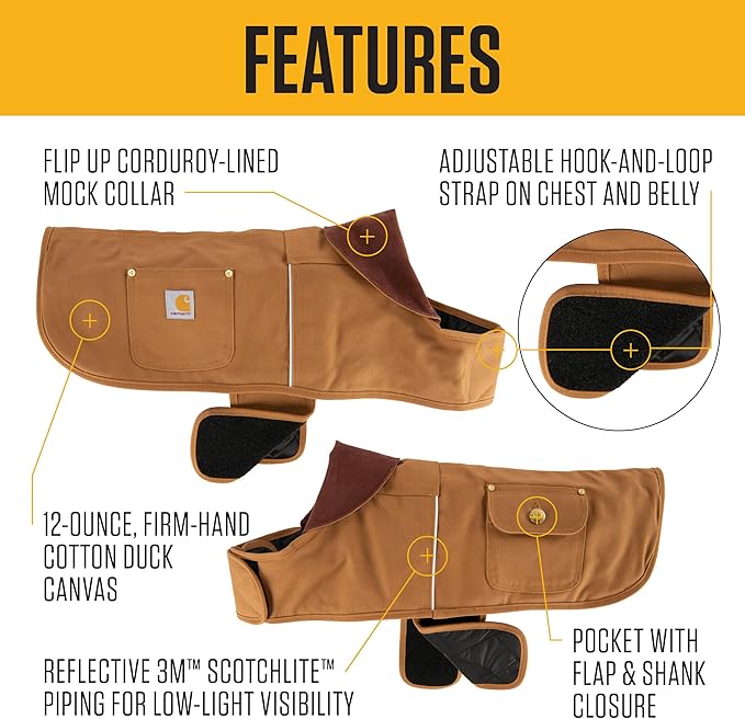 Carhartt Firm Duck Insulated Chore Coat Faded Fatigue S | Dog, Insulated Weather Resistant Jacket for Cold and Windy Conditions