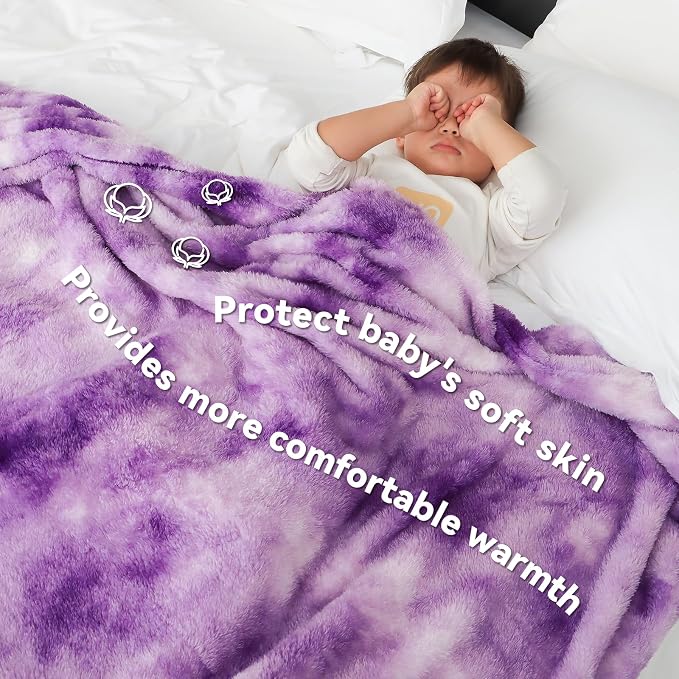Fleece Blanket Purple Throw Blanket - 300GSM Throw Blanket for Couch, Sofa, Bed, Soft Lightweight Plush Cozy Microfiber Blankets & Throws