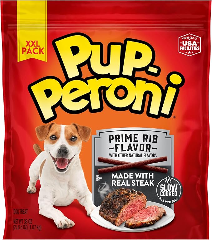 Pup-Peroni Prime Rib Flavor Dog Treats, 38 Oz. Bag (Pack of 4)