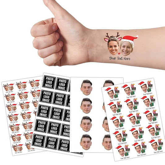 Ubmpj Custom Temporary Tattoos Personalized Temporary Tattoos with Photo Face Name Text for Graduation Bachelorette Birthday Party Wedding Bride Groom
