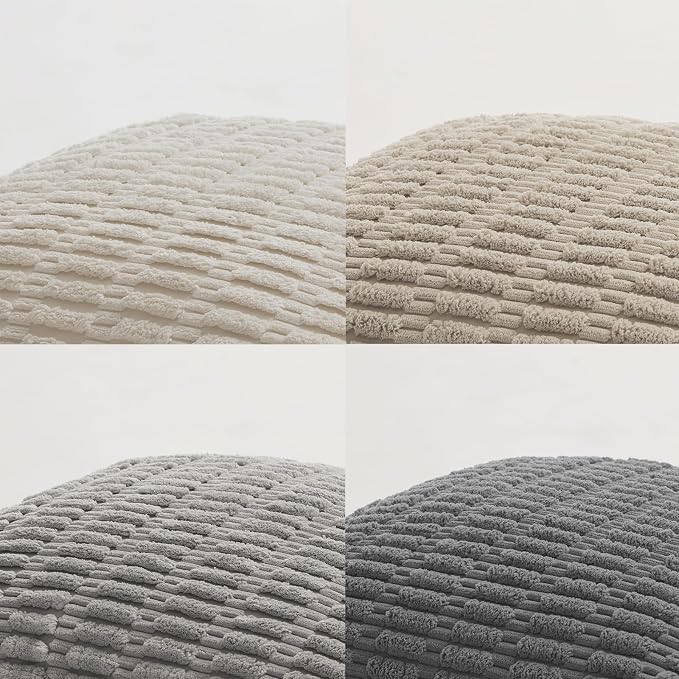 Fancy Homi 4 Packs Decorative Throw Pillow Covers for Living Room Couch Bed, Modern Farmhouse Boho Home Décor Accent Cushion Case, 24" x 12", Grey Series