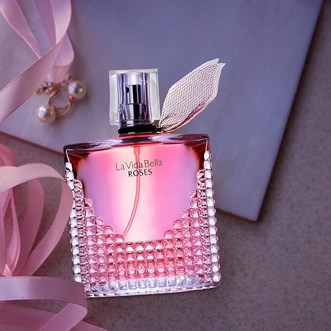 A CENTER La Vida Bella &La Vida Bella Rose Perfume Set for Women - Floral Fragrance Gift Set with Coconut,Vanilla,Patchouli,Floral & Sweet | 3.4 Fl Oz Each Women Perfume Set