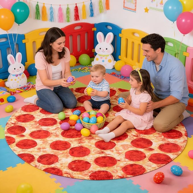 SeaRoomy 71 in Pizza Blanket, Novelty Funny Food Throw Blanket | White Elephant Gifts, Gag Gifts For Teen Boys & Girls, Novelty Christmas Birthday Presents, Double Sided, Soft Flannel