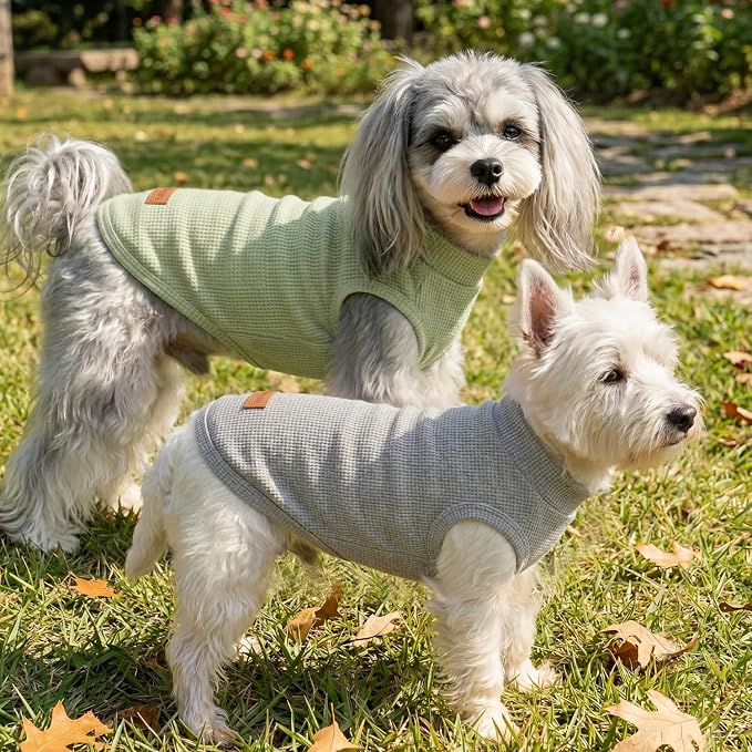 3Pack Dog Shirts Lightweight Waffle Dog Shirt for Small Dogs Sleeveless Dog Shirt for Small Medium Boy Girl Dogs Cozy & Breathable Pet Vest