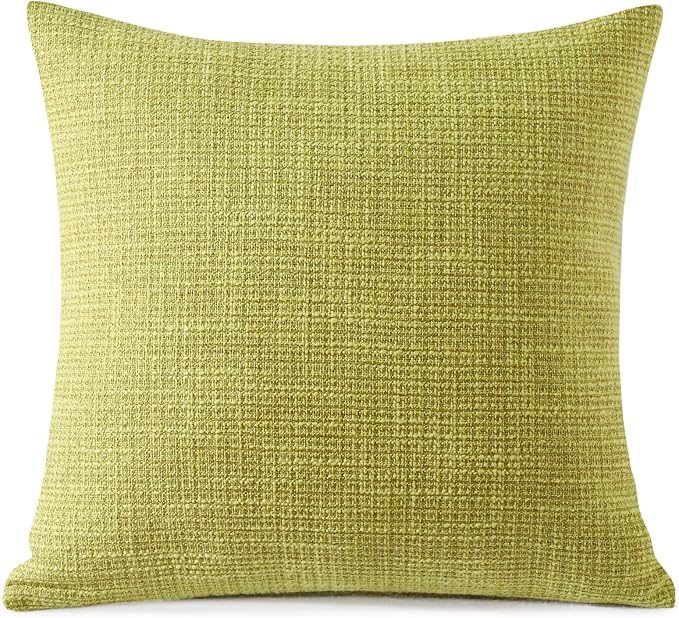 OTOSTAR Linen Throw Pillow Cover Set of 1 Decorative Square Pillowcases Cushion Covers 16x16 Inch for Home Decor Sofa Bedroom Car 40 x 40CM Sage Green