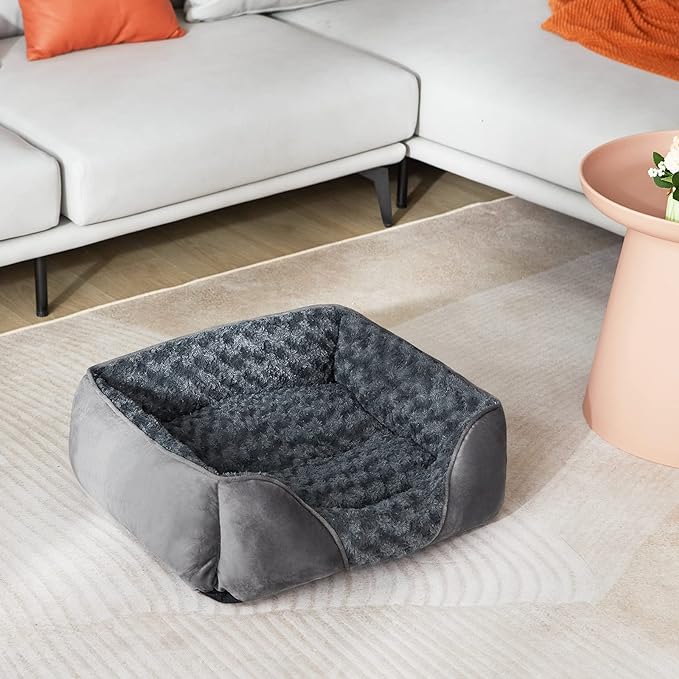 X-Large Dog Bed for Large, Medium, Small Dogs - Rectangle, Washable, Orthopedic, Soft Calming Sleeping Puppy Bed - Durable Pet Cuddler with Anti-Slip Bottom - XL (35"x25"x10")