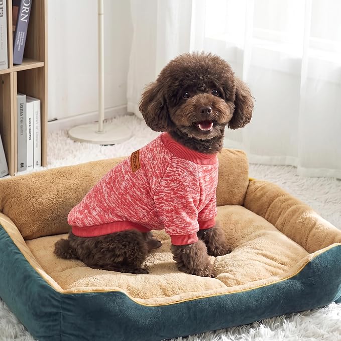 3 Pack Dog Sweaters for Small Dogs Girl Boy Winter Fleece Clothes Warm Soft Dog Sweatshirt Outfit for Dogs Cats Pet Apparel