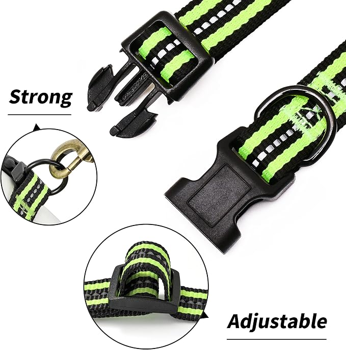 Mile High Life Reflective Dog Collar, Adjustable Lightweight Quick Release