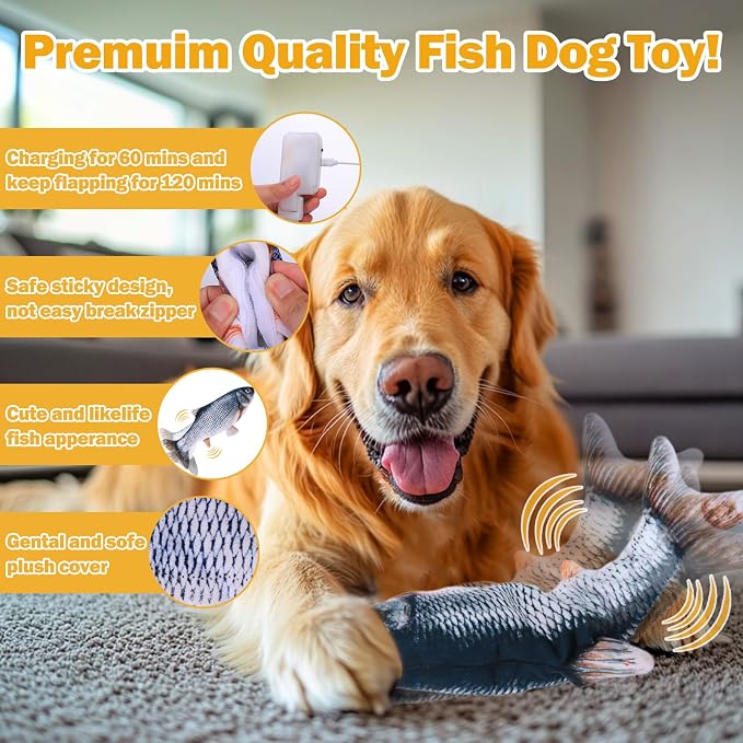 Mity rain Interactive Dog Toys Fish