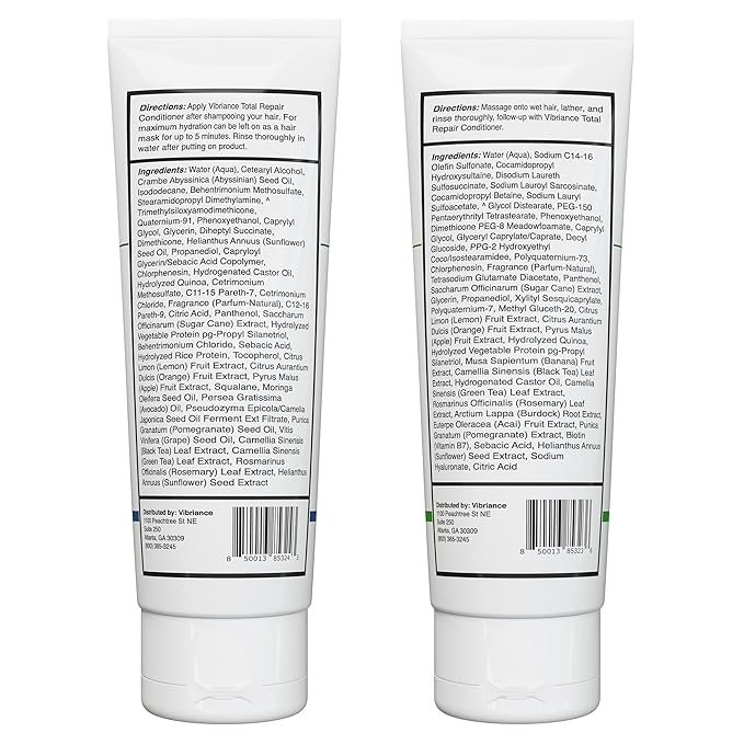 Vibriance Shampoo and Conditioner Set - Strengthening Wash Infused with Biotin for Dry, Damaged, Aging Hair - Deeply Hydrating, Moisturizing